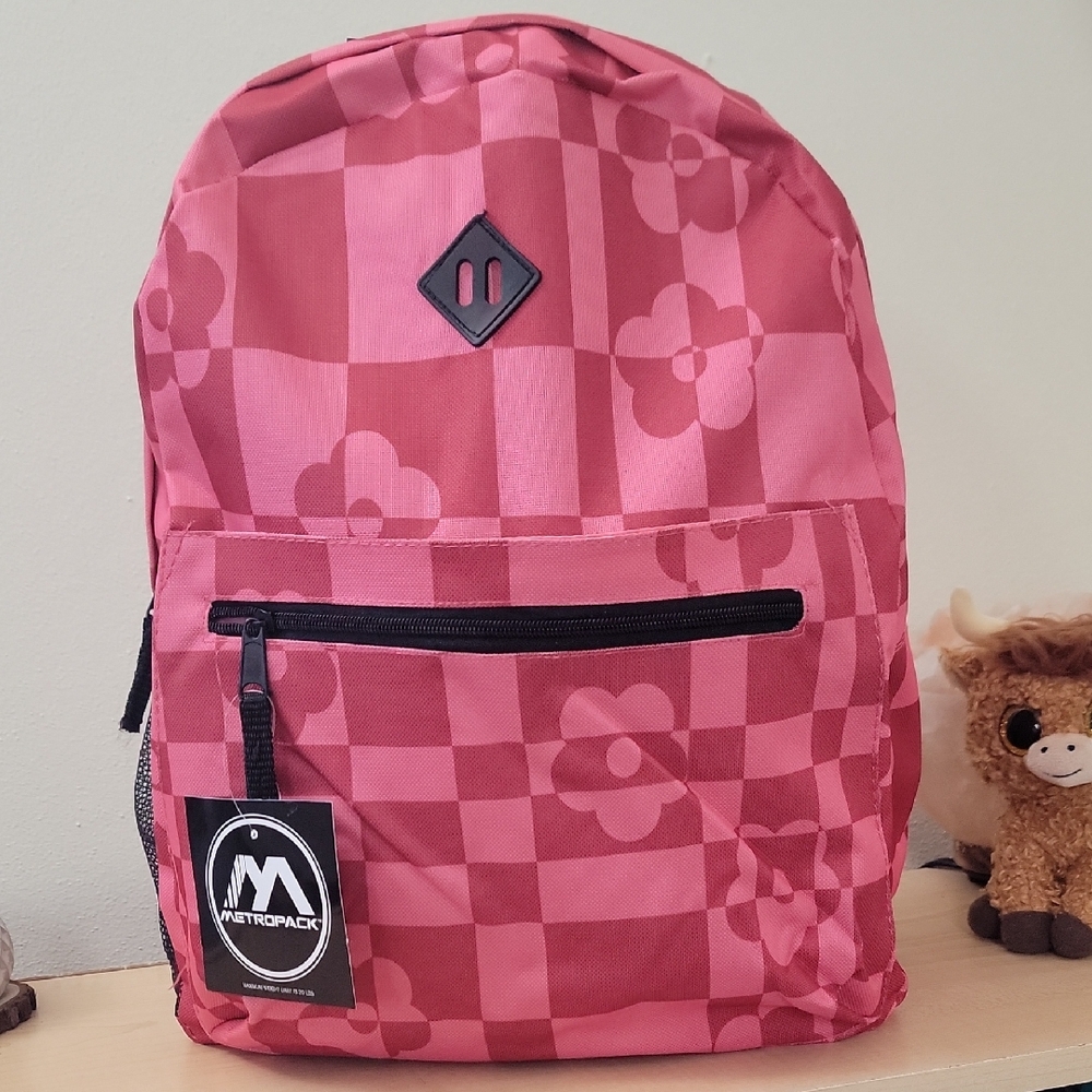 Floral Checkered Backpack